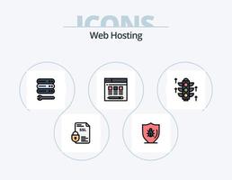 paquete de iconos lleno de línea de alojamiento web 5 diseño de iconos. . sistema . antivirus seguridad . vector