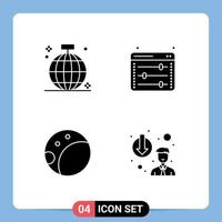 Group of Solid Glyphs Signs and Symbols for ball backside disco web options career demotion Editable Vector Design Elements