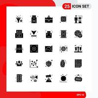 Modern Set of 25 Solid Glyphs and symbols such as businessman accomplished bag abilities electricity Editable Vector Design Elements