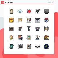 25 Creative Icons Modern Signs and Symbols of computer shield apple security protect Editable Vector Design Elements