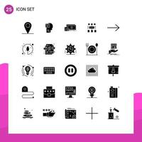 User Interface Pack of 25 Basic Solid Glyphs of arrow user male program money Editable Vector Design Elements