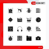 16 iconos creativos, signos y símbolos modernos de negocios, equipaje real, edificio de oficinas, elementos de diseño vectorial editables vector