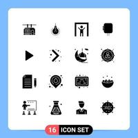 Universal Icon Symbols Group of 16 Modern Solid Glyphs of media transformer suggestion power voltage Editable Vector Design Elements