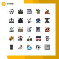 25 iconos creativos signos y símbolos modernos de seguro primavera tienda pot cactos elementos de diseño vectorial editables vector