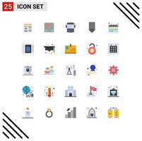 Pack of 25 creative Flat Colors of appointment medal welding mask badge achievement Editable Vector Design Elements