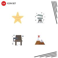 4 iconos creativos signos y símbolos modernos de educación de fábula barbacoa escuela de verano elementos de diseño vectorial editables vector