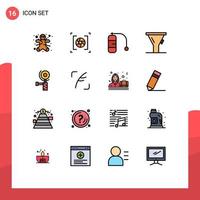 Universal Icon Symbols Group of 16 Modern Flat Color Filled Lines of twitter grinder diving construction funnel Editable Creative Vector Design Elements