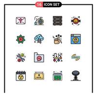 conjunto de 16 iconos de interfaz de usuario modernos símbolos signos para la base de datos de venta de islam descuento viernes negro elementos de diseño de vectores creativos editables