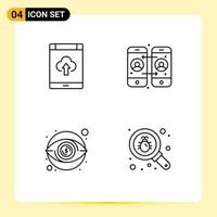 4 Universal Filledline Flat Colors Set for Web and Mobile Applications app view storage calling money Editable Vector Design Elements