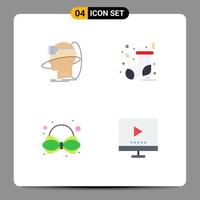 4 Flat Icon concept for Websites Mobile and Apps human bow user christmas tie Editable Vector Design Elements