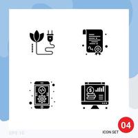 Modern Set of Solid Glyphs Pictograph of biomass development plug diploma dollar Editable Vector Design Elements