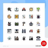 25 iconos creativos signos y símbolos modernos de mancuernas de clima primaveral verano soleado elementos de diseño vectorial editables vector