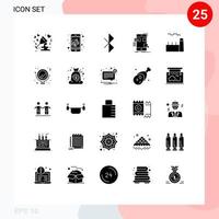 25 Thematic Vector Solid Glyphs and Editable Symbols of boiler ui speaker design drag Editable Vector Design Elements