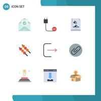 Universal Icon Symbols Group of 9 Modern Flat Colors of ui logout power summer marshmallow Editable Vector Design Elements