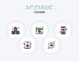 Canada Line Filled Icon Pack 5 Icon Design. locket. canada. food. burger vector