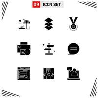 9 Solid Glyph concept for Websites Mobile and Apps board hardware medal gadget computers Editable Vector Design Elements