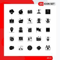 Group of 25 Modern Solid Glyphs Set for user men camera man start Editable Vector Design Elements