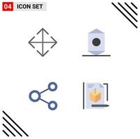 Stock Vector Icon Pack of 4 Line Signs and Symbols for arrow network candy wrapper social Editable Vector Design Elements