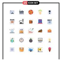 paquete de iconos de vector de stock de 25 signos y símbolos de línea para música audio moneda elementos de diseño de vector editables de mano táctil múltiple