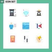 Universal Icon Symbols Group of 9 Modern Flat Colors of human body baking avatar scale Editable Vector Design Elements