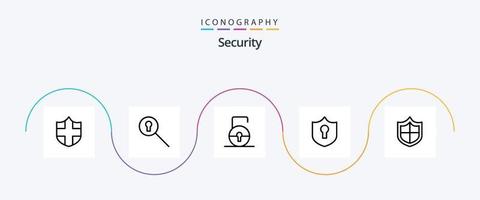 paquete de iconos de la línea de seguridad 5 que incluye . seguridad. proteger. cortafuegos blindaje vector