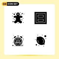 Modern Set of Solid Glyphs Pictograph of cookie beat halloween layout pulse Editable Vector Design Elements