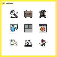 9 Creative Icons Modern Signs and Symbols of grid man household chart analytics Editable Vector Design Elements