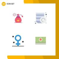 4 Universal Flat Icon Signs Symbols of perfume medical kitchen biology bundle Editable Vector Design Elements