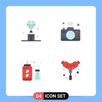 Modern Set of 4 Flat Icons and symbols such as gems wifi pen image water Editable Vector Design Elements