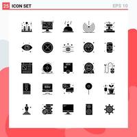 Set of 25 Modern UI Icons Symbols Signs for fountain wifi dish signal devices Editable Vector Design Elements