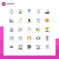 Pack of 25 Modern Flat Colors Signs and Symbols for Web Print Media such as cleaning basin paper funnel filtering Editable Vector Design Elements