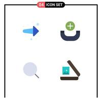 4 Universal Flat Icons Set for Web and Mobile Applications arrow tool right phone image Editable Vector Design Elements