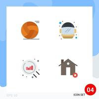 Pack of 4 Modern Flat Icons Signs and Symbols for Web Print Media such as ball search play space cancel Editable Vector Design Elements