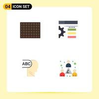 conjunto de 4 iconos modernos de la interfaz de usuario signos de símbolos para el diseño del personal de dulces capa 5 elementos de diseño vectorial editables vector