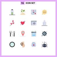 conjunto de 16 iconos modernos de la interfaz de usuario signos de símbolos para la burbuja de comentarios principales de pascua abundante paquete editable de elementos de diseño de vectores creativos