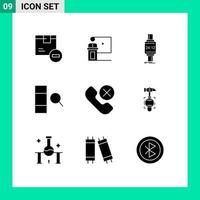 9 User Interface Solid Glyph Pack of modern Signs and Symbols of column apple presentation watch smart watch Editable Vector Design Elements