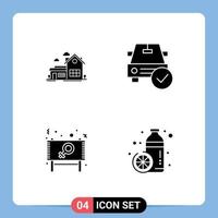 Group of Modern Solid Glyphs Set for home ok villa checked board Editable Vector Design Elements