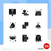 paquete de iconos de vector de stock de 9 signos y símbolos de línea para anuncios de líquido de casino ho producto elementos de diseño de vector editables