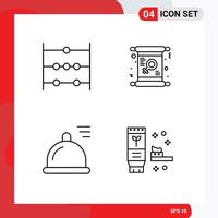 4 Creative Icons Modern Signs and Symbols of abacus dish card invite ecology Editable Vector Design Elements