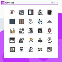 Universal Icon Symbols Group of 25 Modern Filled line Flat Colors of advertise media i frame marketing ritual Editable Vector Design Elements