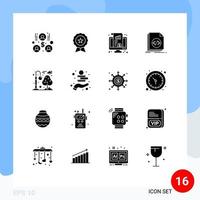 Modern Set of 16 Solid Glyphs and symbols such as script file dashboard coding money Editable Vector Design Elements