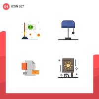 4 Universal Flat Icons Set for Web and Mobile Applications day brand irish lamp company Editable Vector Design Elements