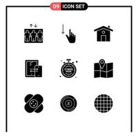 Modern Set of 9 Solid Glyphs and symbols such as limited cyber home technology connection Editable Vector Design Elements