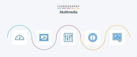 paquete de iconos multimedia blue 5 que incluye . Afinación. nuevo vector