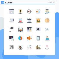 Universal Icon Symbols Group of 25 Modern Flat Colors of loudspeaker bullhorn engineering announcement document Editable Vector Design Elements