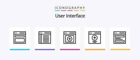 User Interface Line 5 Icon Pack Including message. communication. user. menu. Creative Icons Design vector