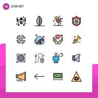 Universal Icon Symbols Group of 16 Modern Flat Color Filled Lines of canada snow flakes drink snow security Editable Creative Vector Design Elements