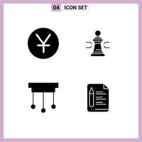 Modern Set of Solid Glyphs Pictograph of yuan tactic chess figures decorations Editable Vector Design Elements