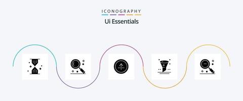 paquete de iconos ui essentials glyph 5 que incluye interfaz. navegador. buscar. ui dirección vector