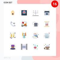 Universal Icon Symbols Group of 16 Modern Flat Colors of contact sale fish day calendar Editable Pack of Creative Vector Design Elements